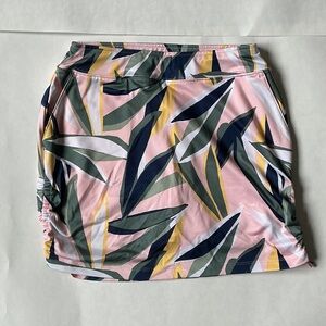 Lady Hagen Women’s Pink and Green Leaf Print Pencil Skirt